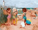 GX -21327 Набор для раскрашивания "Детки на пляже" 40х50 см от Швеймаркет